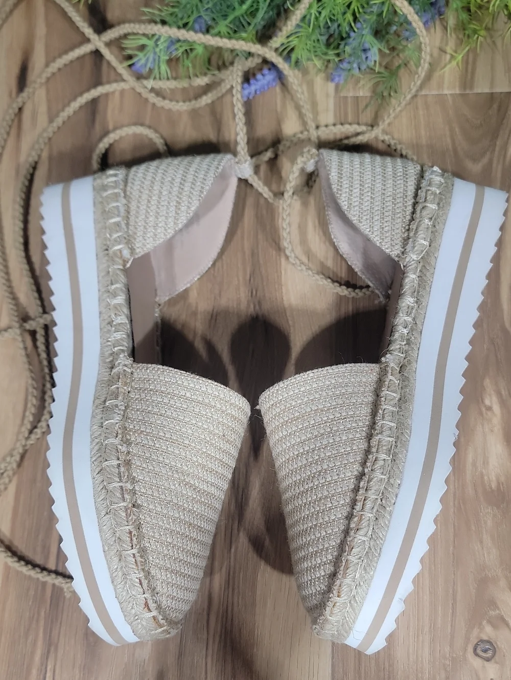 J Lo Lace-Up Espadrilles 6.5